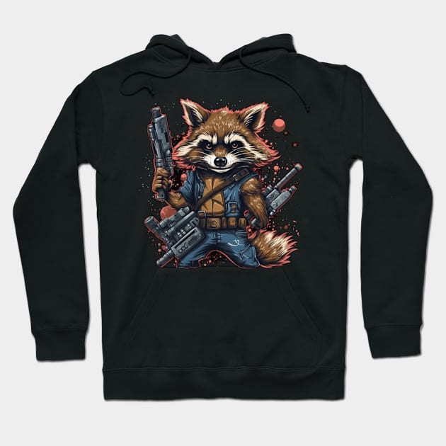 Raccoon in action Hoodie by Pixy Official